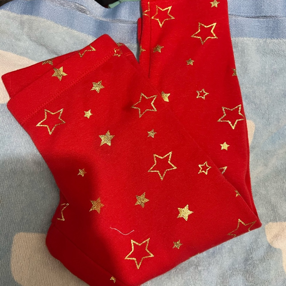 Wonder Nation Red Leggings with Gold Stars